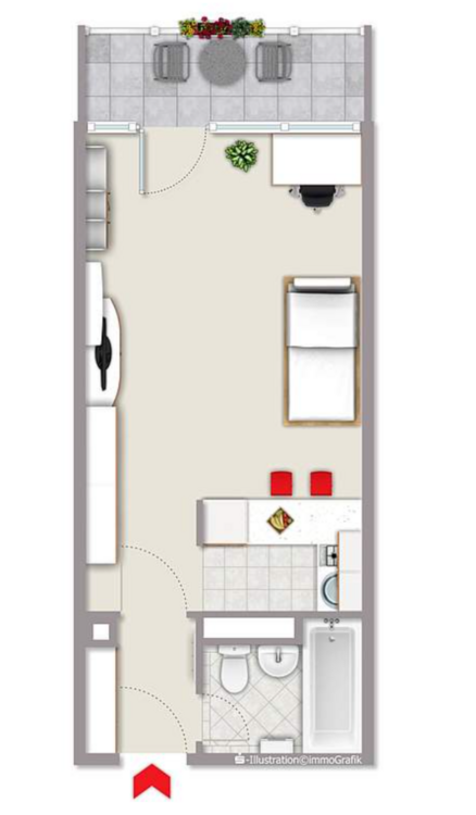 Wohnung zum Mieten in Frankfurt 1.050 € 32 m²