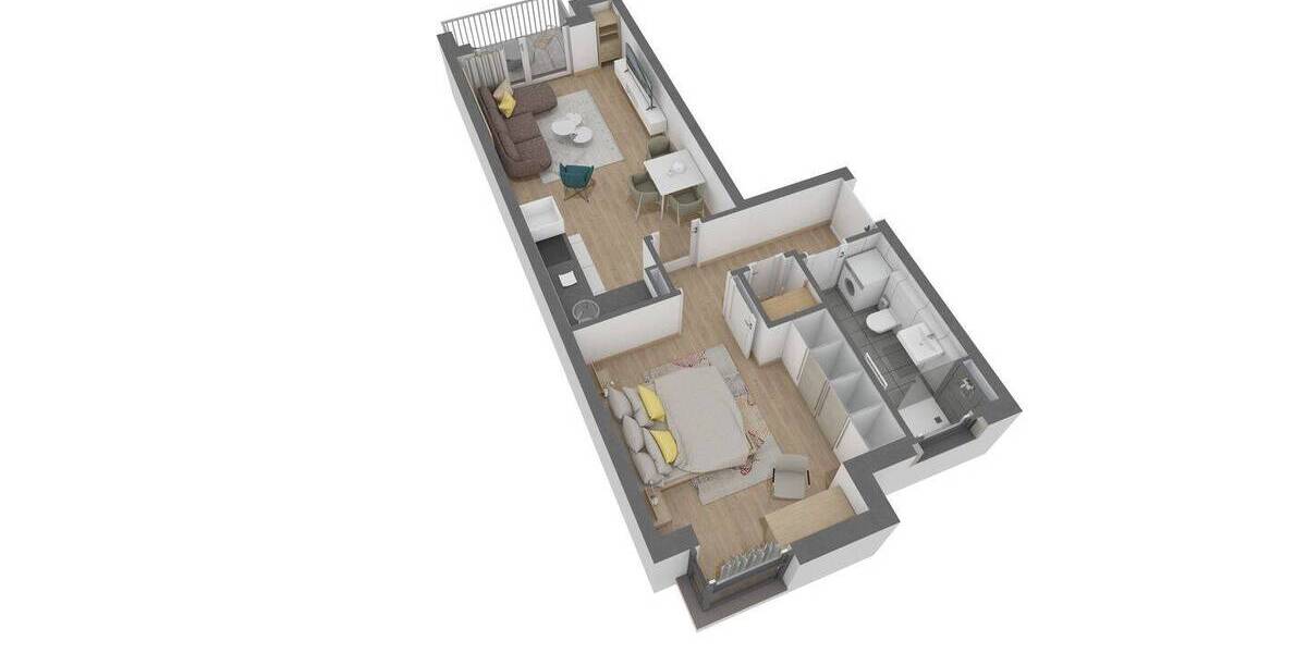 Etagenwohnung Offenbach am Main Bürgel - 2 Zimmer, 46 m&sup2;, 264.960&euro; | Angebot:26891452
