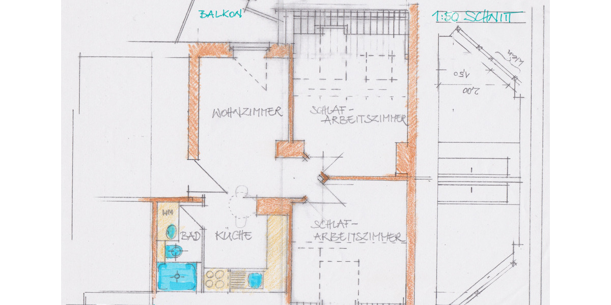 Dachgeschoßwohnung Darmstadt Bessungen - 3 Zimmer, 42 m&sup2;, 256.000&euro; | Angebot:25959136