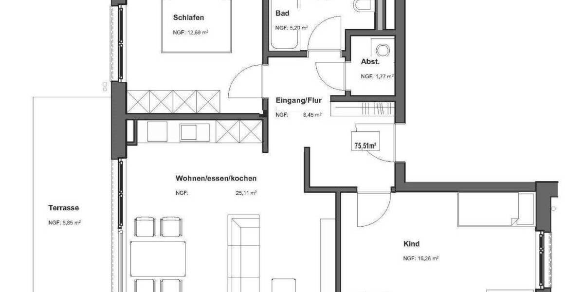 Etagenwohnung Offenbach am Main Bieberer Berg - 3 Zimmer, 75 m&sup2;, 392.652&euro; | Angebot:25734616