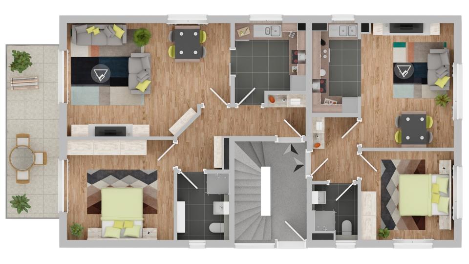 Erdgeschoßwohnung Offenbach am Main Hafen - 2 Zimmer, 43 m&sup2;, 215.000&euro; | Angebot:27181960