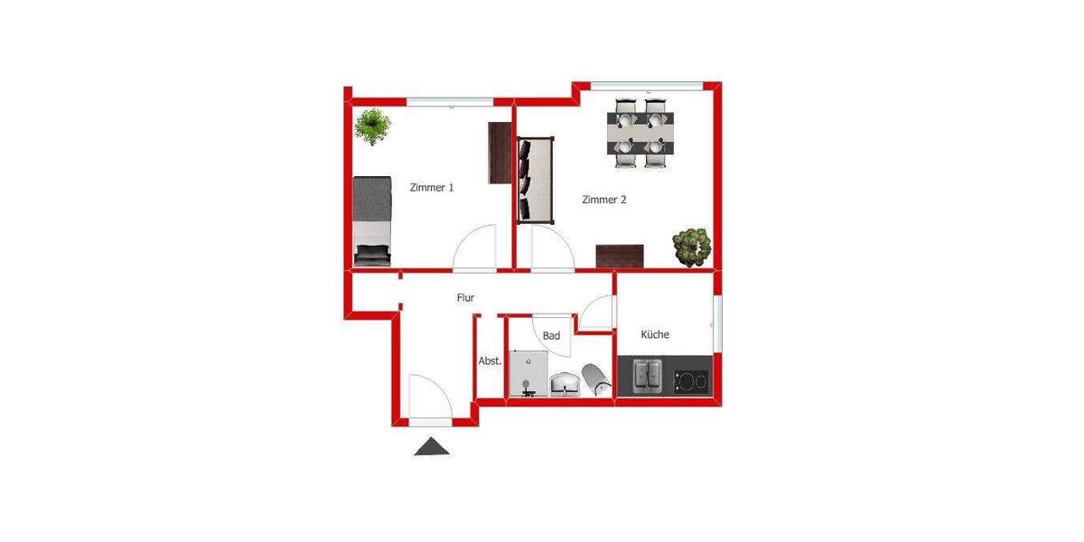 Etagenwohnung Offenbach am Main Bieberer Berg - 2 Zimmer, 57 m&sup2;, 185.000&euro; | Angebot:25387229