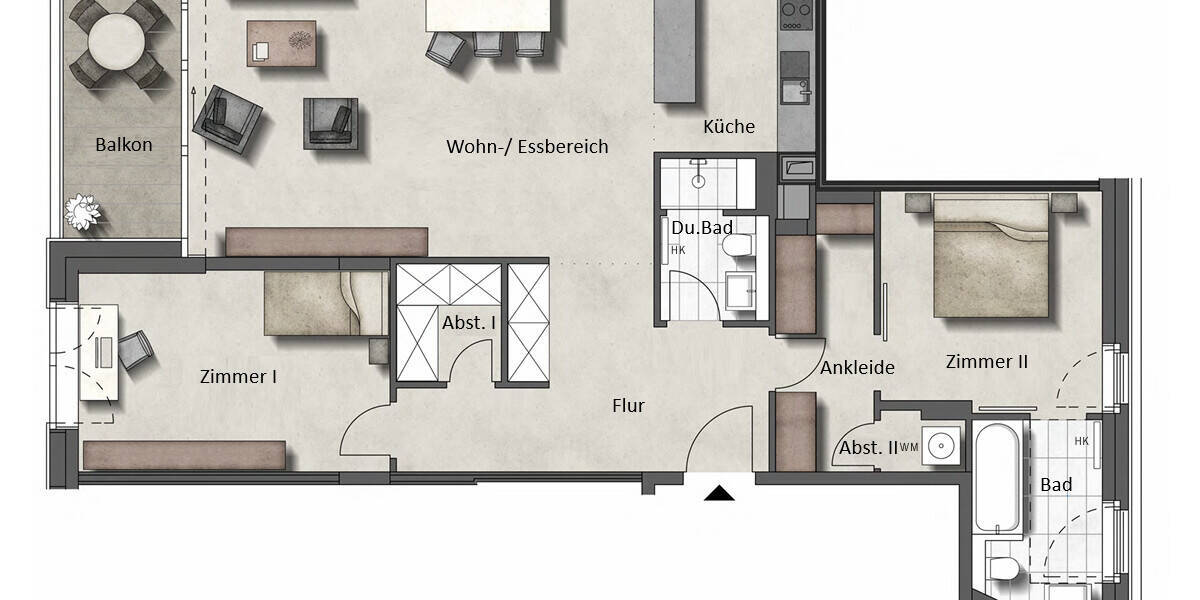 Etagenwohnung Frankfurt am Main Gallus - 3 Zimmer, 110 m&sup2;, 979.000&euro; | Angebot:26778164