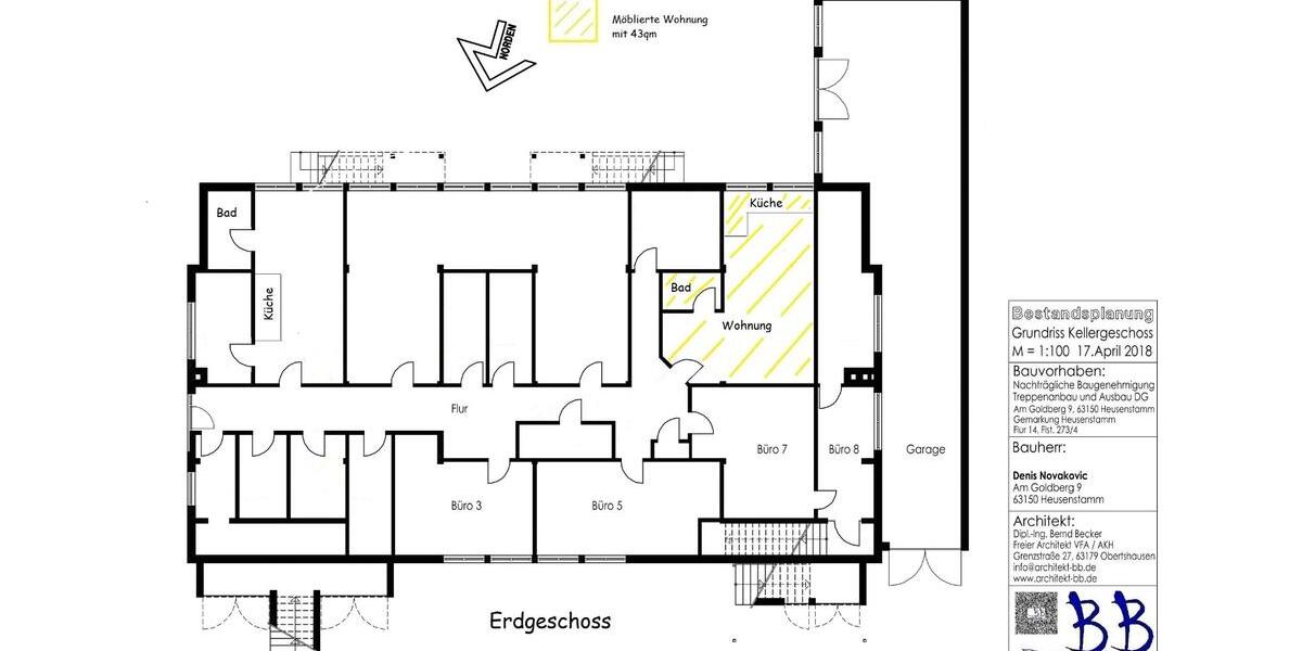 Erdgeschoßwohnung Heusenstamm - 1 Zimmer, 43 m&sup2;, 700&euro; | Angebot:26516605