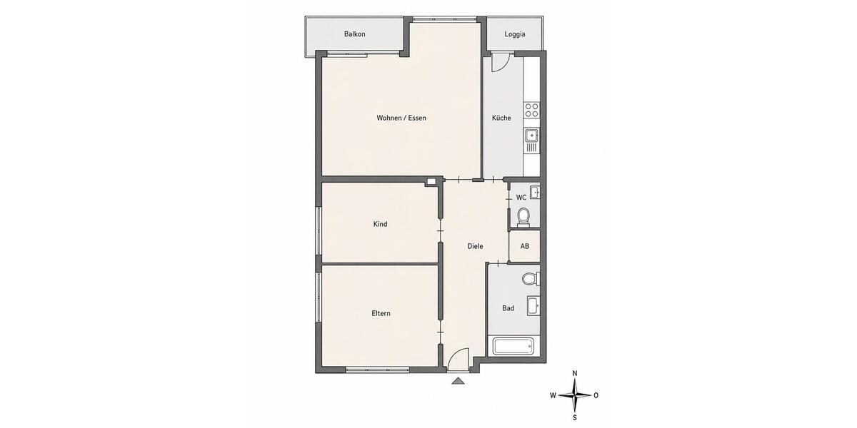 Etagenwohnung Frankfurt am Main Bergen-Enkheim - 3 Zimmer, 80 m&sup2;, 349.000&euro; | Angebot:27016001