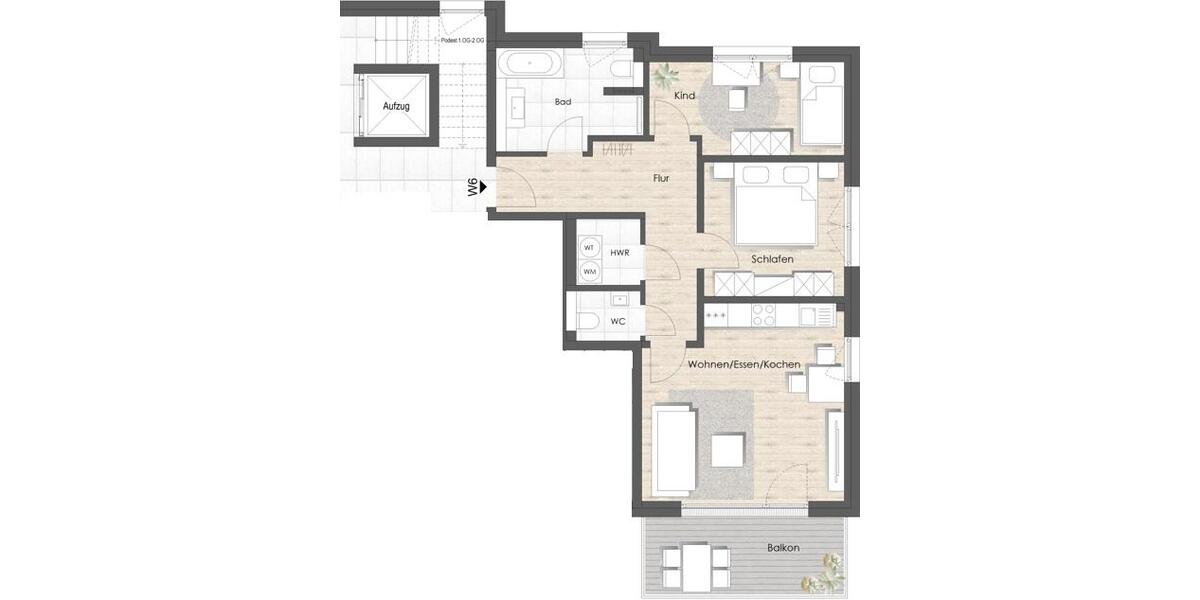Etagenwohnung Bad Vilbel - 3 Zimmer, 80 m&sup2;, 1.600&euro; | Angebot:24785024
