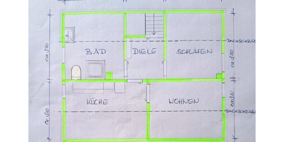 Dachgeschoßwohnung Hanau Großauheim - 2 Zimmer, 36 m&sup2;, 330&euro; | Angebot:26619436