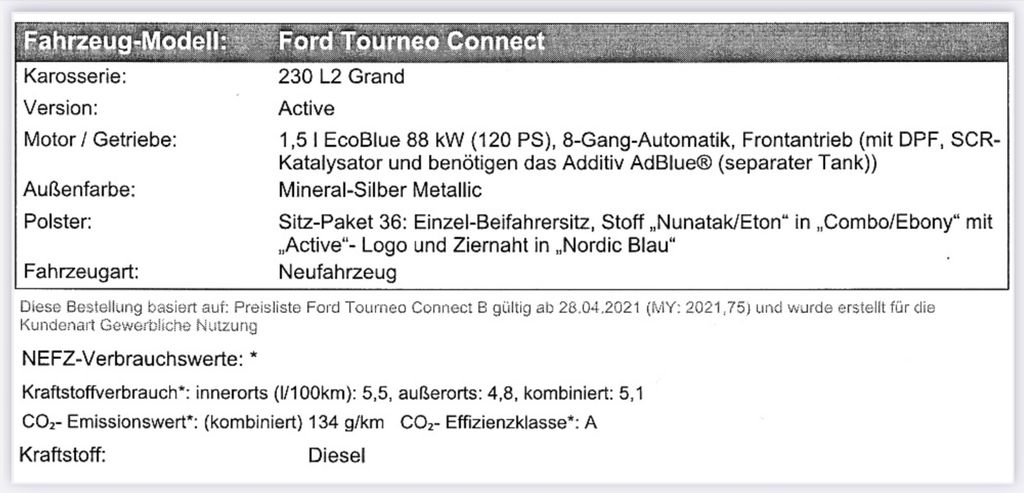 Ford Tourneo Connect 57.000 km 26.500 &euro; Oberursel 61440