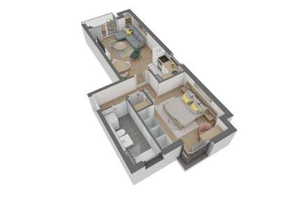 Wohnung Offenbach am Main Bürgel - 2 Zimmer, 47 m&sup2;, 281.310&euro; | Angebot:26835191