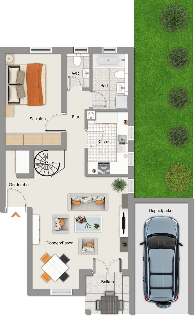 albero:) Charmante Maisonette-Wohnung mit Garten 3 zimmer