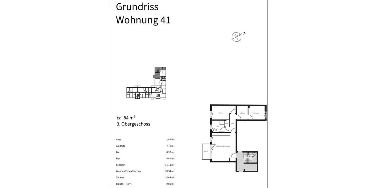 Etagenwohnung Offenbach am Main Bieberer Berg - 3 Zimmer, 78 m&sup2;, 399.000&euro; | Angebot:25705896