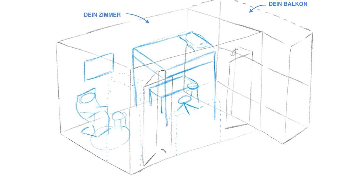 Ruhiges WG-Zimmer mit Balkon (Zentral, 3er WG) 1 zimmer