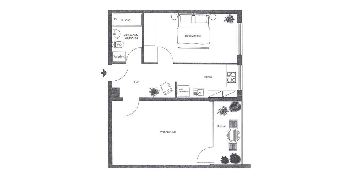 Erdgeschoßwohnung Steinbach (Taunus) - 2 Zimmer, 60 m&sup2;, 900&euro; | Angebot:26057197