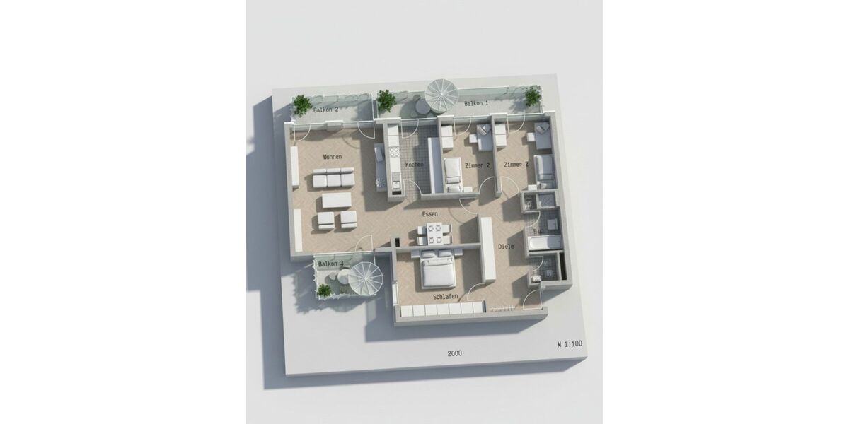 „Exklusive Main Residence mit Skyline‑Panorama“ - Appartement Frankfurt am main Süd | Angebot:26633783