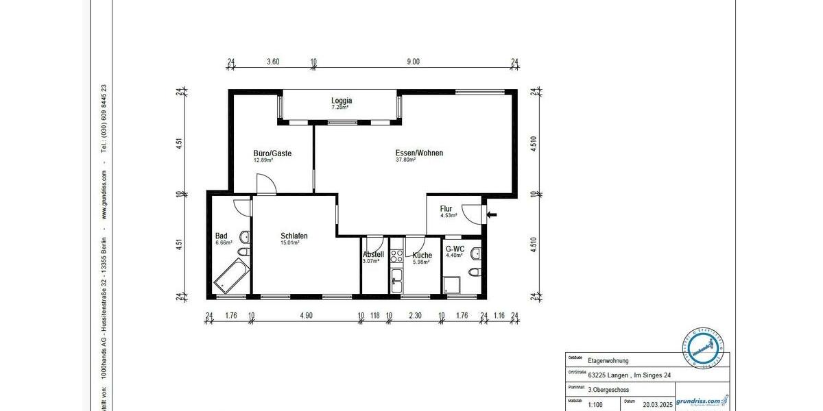 Dachgeschoßwohnung Langen (Hessen) - 3.5 Zimmer, 92 m&sup2;, 375.000&euro; | Angebot:26367969
