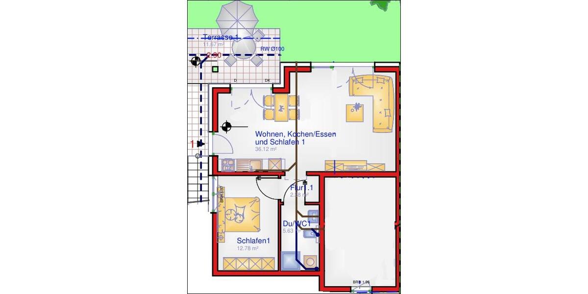 Erdgeschoßwohnung Glattbach - 2 Zimmer, 60 m&sup2;, 899&euro; | Angebot:26681580