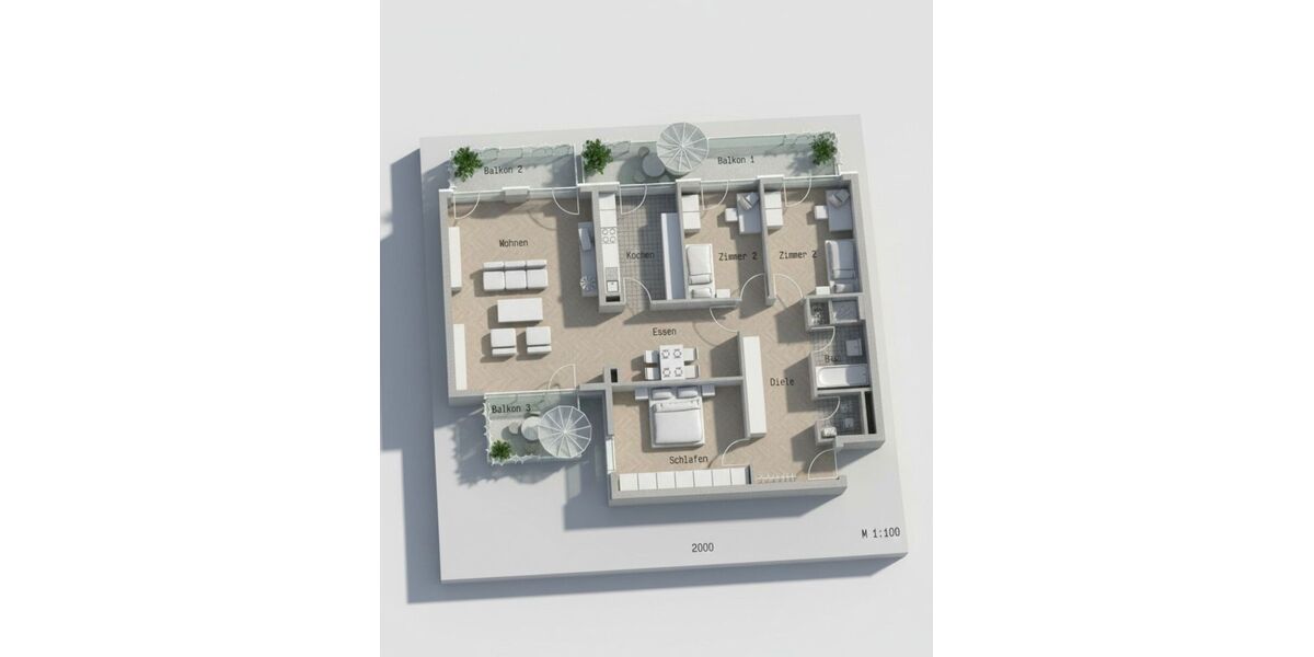 „Exklusive Main Residence mit Skyline‑Panorama“ - Appartement Frankfurt am main Süd | Angebot:26633783