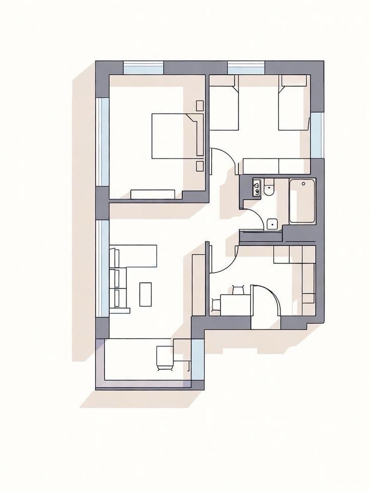 3 Zimmer Wohnung - 70m2 -mit Balkon zimmer
