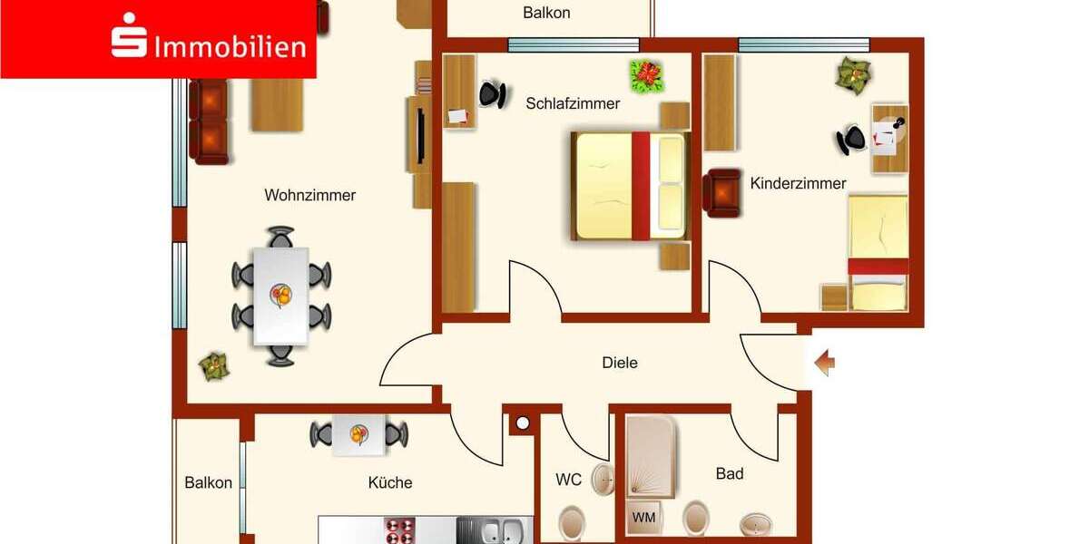 Etagenwohnung Hanau Kesselstadt - 3 Zimmer, 97 m&sup2;, 259.000&euro; | Angebot:25547326