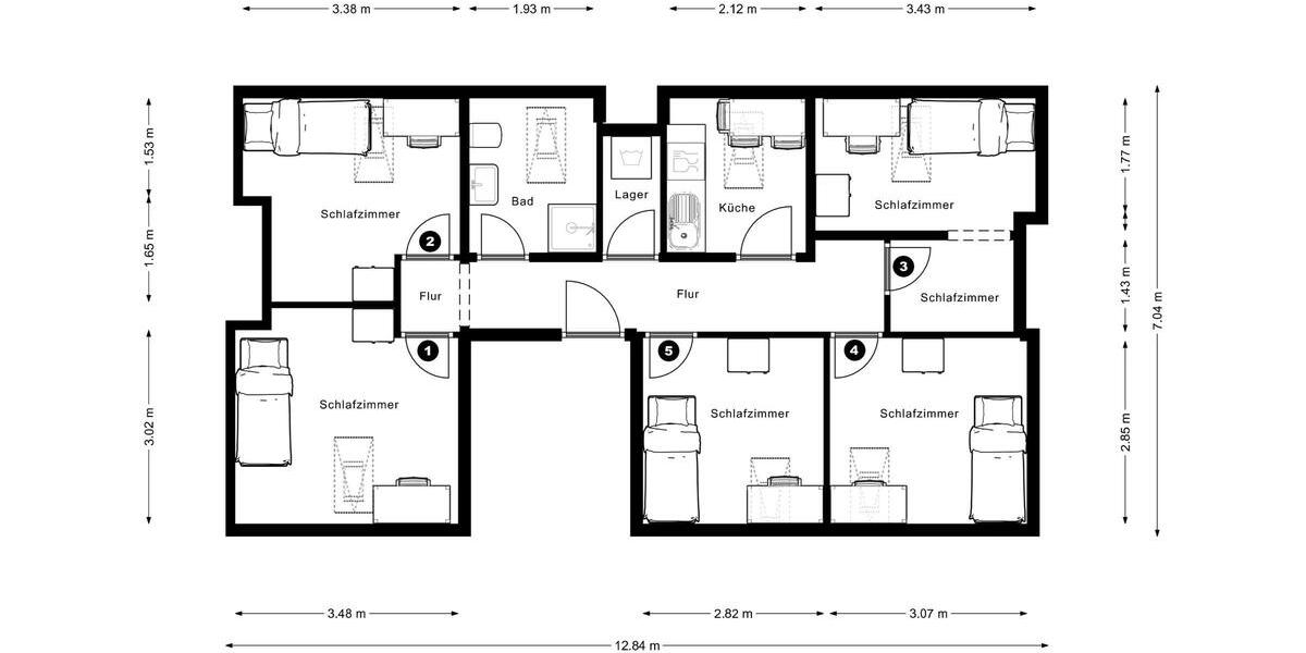 WG-Zimmer möbliert | Erstbezug sanierte Wohnung | Hanau | 5er WG 1 zimmer