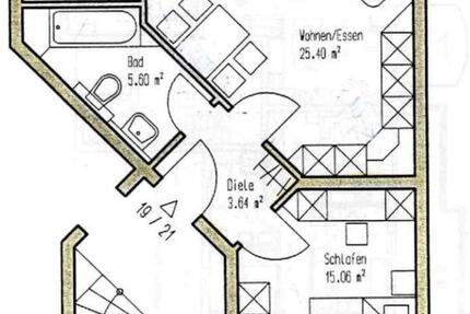 Wohnung Aschaffenburg Damm - 2.5 Zimmer, 57 m&sup2;, 930&euro; | Angebot:25546044