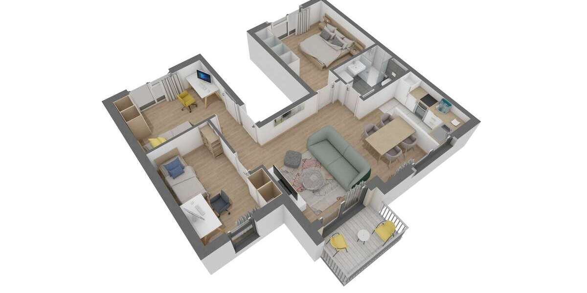 Etagenwohnung Offenbach am Main Bürgel - 4 Zimmer, 70 m&sup2;, 383.960&euro; | Angebot:26835203