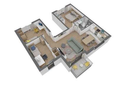 Wohnung Offenbach am Main Bürgel - 4 Zimmer, 70 m&sup2;, 383.960&euro; | Angebot:26835203