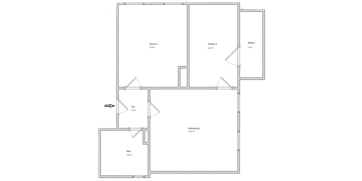 Etagenwohnung Darmstadt Bessungen - 2 Zimmer, 55 m&sup2;, 265.000&euro; | Angebot:24676857