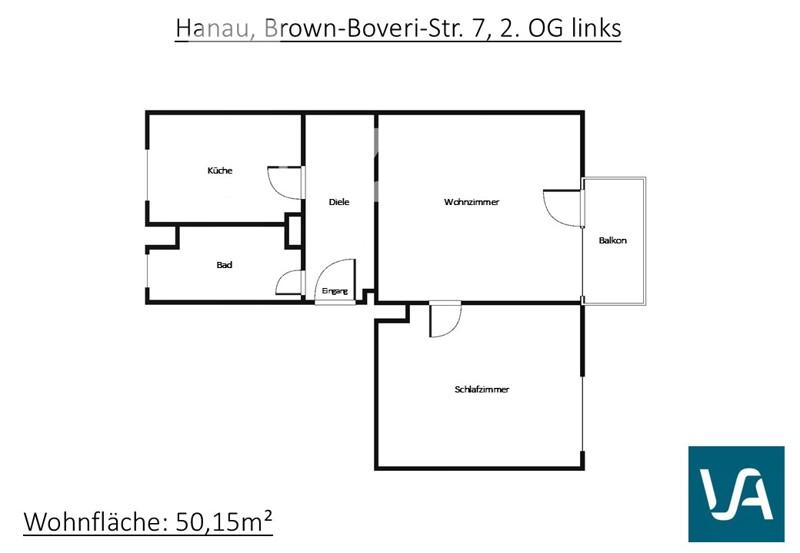 Etagenwohnung Hanau Großauheim - 2 Zimmer, 50 m&sup2;, 587&euro; | Angebot:26218121