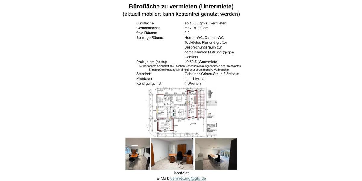 Gewerbeobjekt Flörsheim am Main - 1.370&euro; | Angebot:26121294