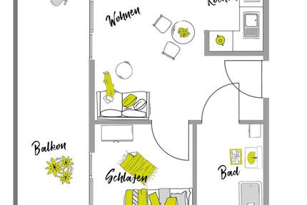 Möblierte Wohnung; Typ: PenthouseXL m. Dachterrasse - 1 Person! 2 zimmer