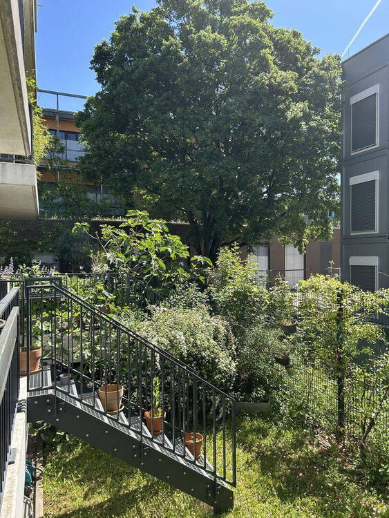 Schöne, ruhige 3 Zimmerwohnung HochpaterreSouterrain mit Balkon und kleinem Garten
