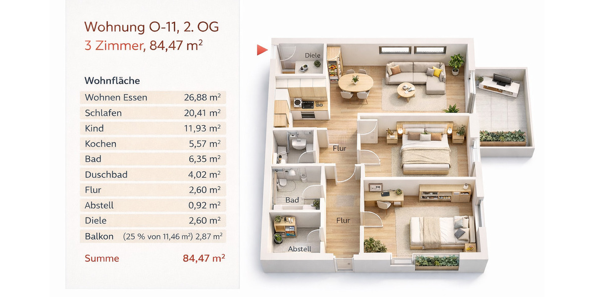 Etagenwohnung Frankfurt am Main Bockenheim - 3 Zimmer, 84 m&sup2;, 1.655&euro; | Angebot:26157447