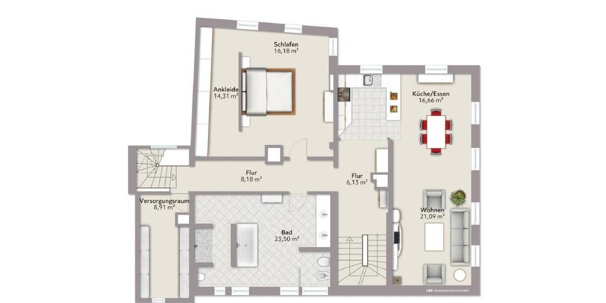 Etagenwohnung Groß-Umstadt Umstadt - 2.5 Zimmer, 115 m&sup2;, 1.380&euro; | Angebot:26120321