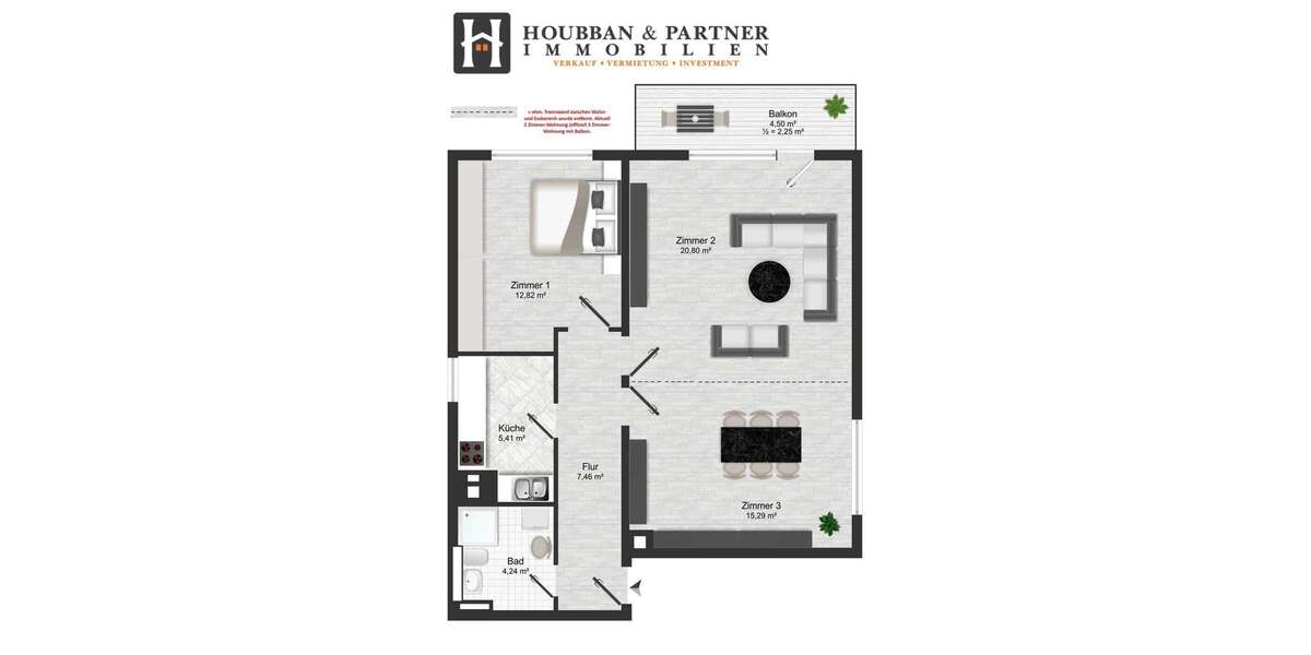 Etagenwohnung Frankfurt am Main Bockenheim - 3 Zimmer, 68 m&sup2;, 493.000&euro; | Angebot:27351680