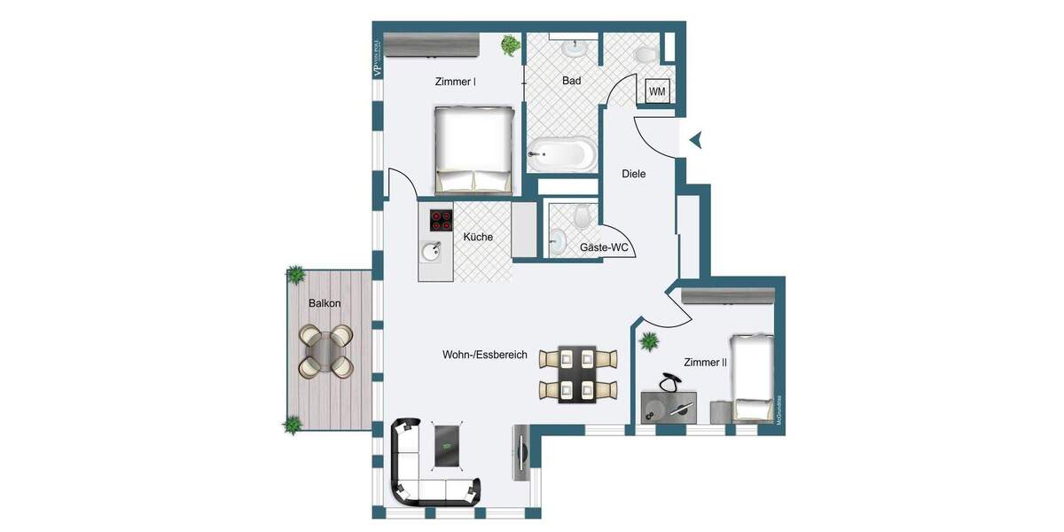 Etagenwohnung Frankfurt am Main Gutleutviertel - 3 Zimmer, 86 m&sup2;, 945.000&euro; | Angebot:25769240
