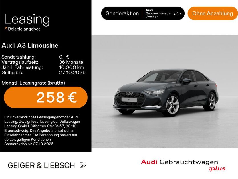 Audi A3 27.900 km 30.499 € Linsengericht 63589