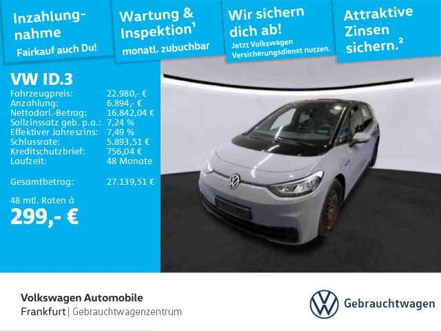 VW ID.3 29.154 km 22.980 € Frankfurt 60326