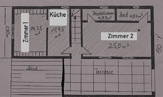 Dachgeschoßwohnung Roßdorf - 2.5 Zimmer, 73 m&sup2;, 900&euro; | Angebot:26024552