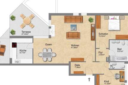 Wohnung Dreieich - 3 Zimmer, 111 m&sup2;, 420.000&euro; | Angebot:25569693