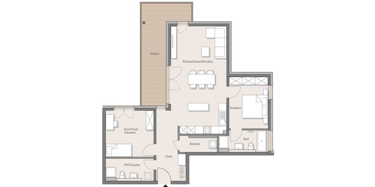 Familie oder Best Ager? Ein Bad en Suite mit sonnigem Westbalkon wartet auf Sie! 3 zimmer