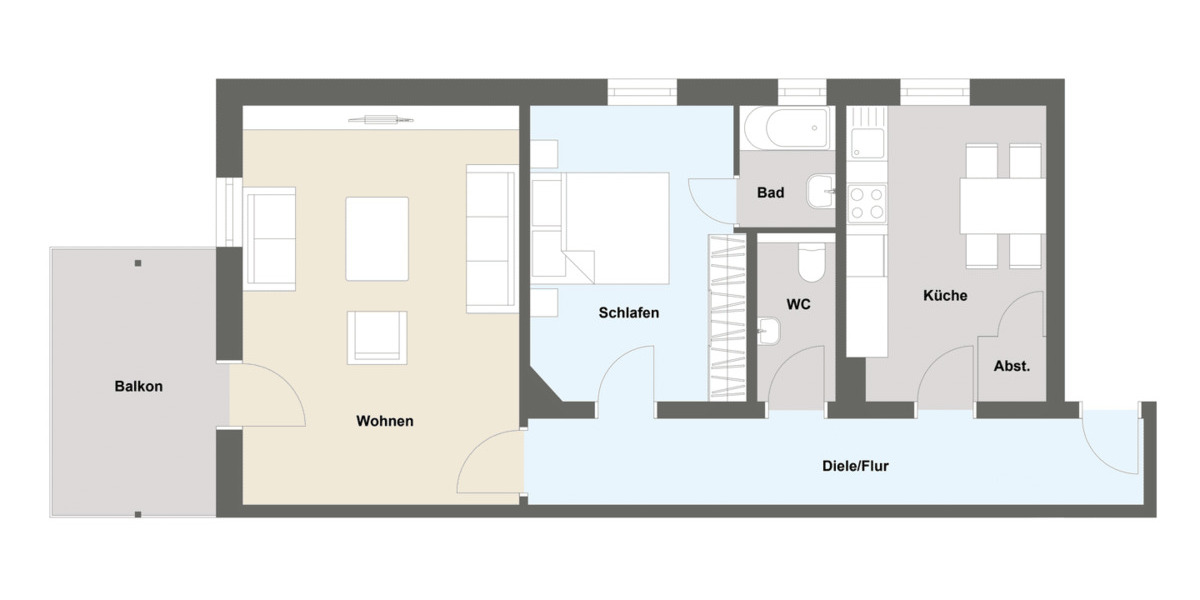 Etagenwohnung Frankfurt am Main Bahnhofsviertel - 2 Zimmer, 74 m&sup2;, 449.000&euro; | Angebot:26628897
