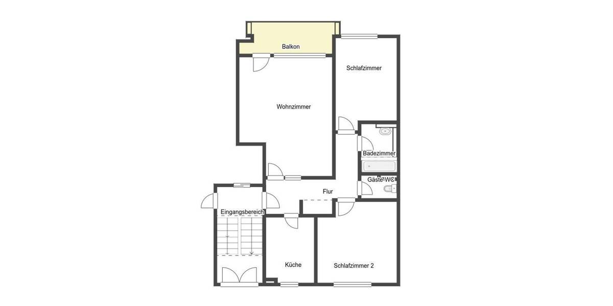 Etagenwohnung Offenbach am Main Hafen - 3 Zimmer, 75 m&sup2;, 279.000&euro; | Angebot:26695329
