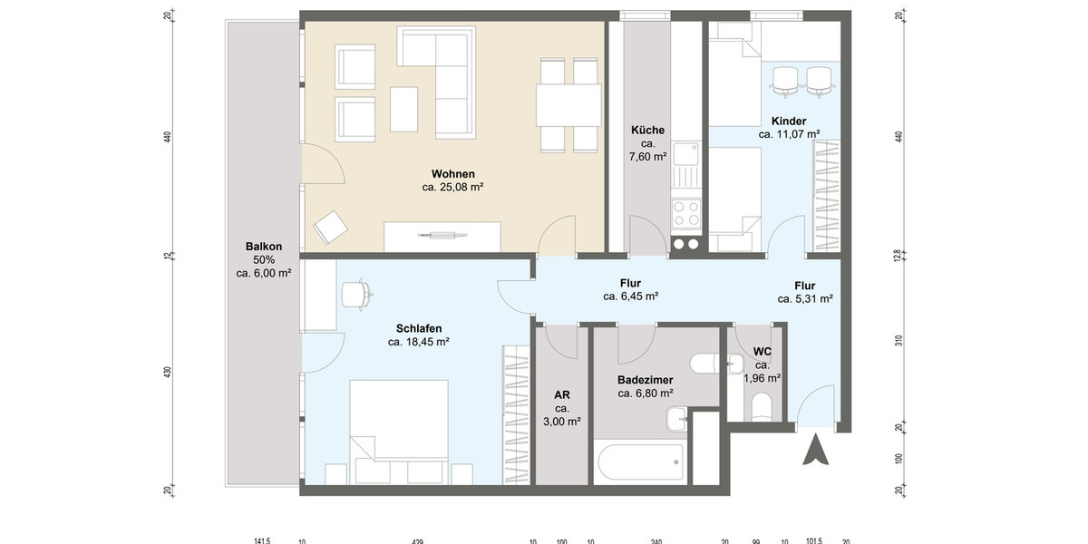 **TOPLAGE KAISERLEI** Helle 3-Zimmer-Wohnung im 10. OG mit WEITBLICK 3 zimmer