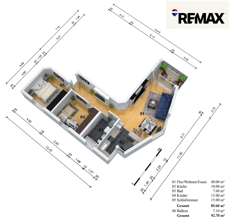 Schöne Wohnung mit 1a Infrastruktur + 2 TG Plätze 3 zimmer
