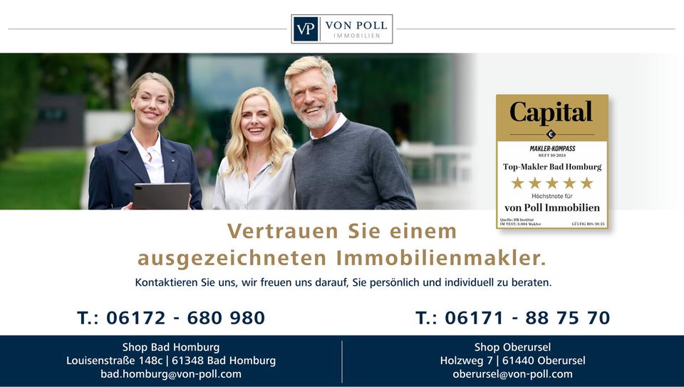 VON POLL BAD HOMBURG: Erstbezug, direkt am Kirdorfer Feld: die ideale Wohnung für Zwei 3.5 zimmer