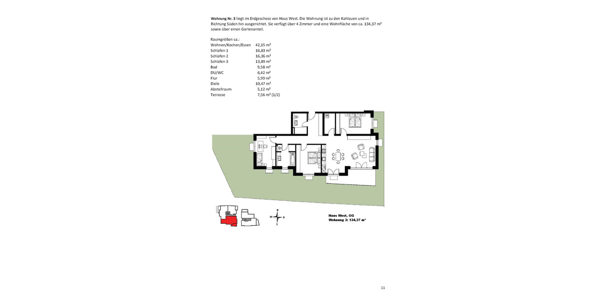 **Neubau Wohnpark Kahlauen - 4-Zi-Whg mit Terrasse und Gartenanteil Fahrstuhl** 4 zimmer