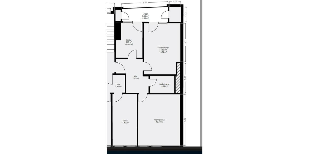 Etagenwohnung Offenbach am Main Hafen - 2 Zimmer, 61 m&sup2;, 950&euro; | Angebot:26129913