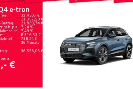 Audi Q4 e-tron 33.987 km 32.450 &euro; Frankfurt am Main 60314