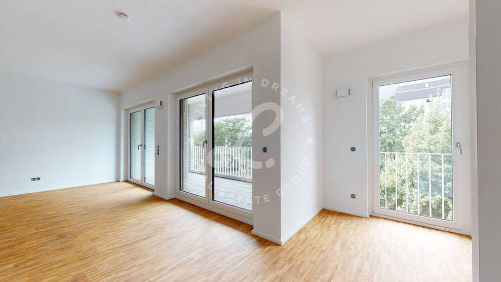 VIDO | Draussen mittendrin: Helle 2-Zimmer-Wohnung mit Loggia in grünem Wohnquartier in Bockenheim